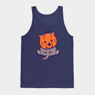 Cute Cat Pumpkin Cartoon Tank Top